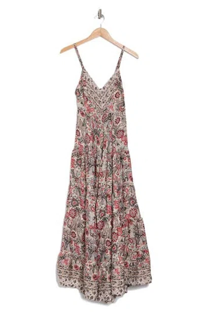 La Fiorentina Irene Paisley Floral Tiered Maxi Dress In Multi