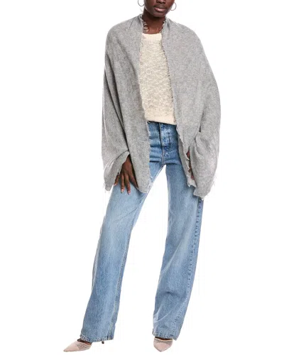 La Fiorentina Jacquard Cashmere & Wool-blend Wrap In Gray