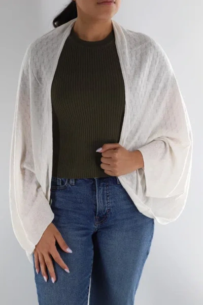 La Fiorentina Knit Coccoon Wrap In White