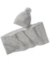 La Fiorentina Knit Hat & Scarf Set In Gray