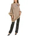 La Fiorentina Knit Poncho In Brown