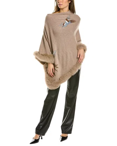 La Fiorentina Knit Poncho In Brown
