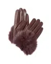 La Fiorentina Leather Gloves In Brown