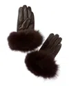 La Fiorentina Leather Gloves In Brown