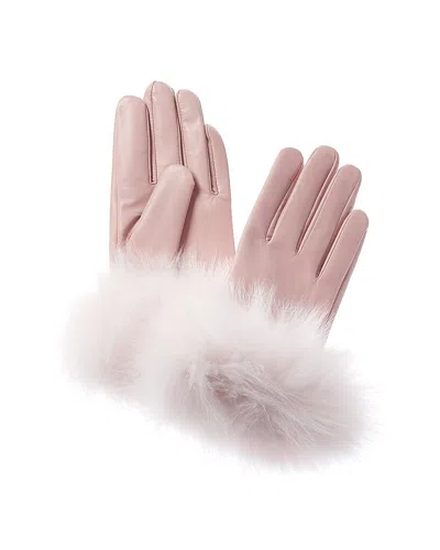 La Fiorentina Leather Gloves, Pink