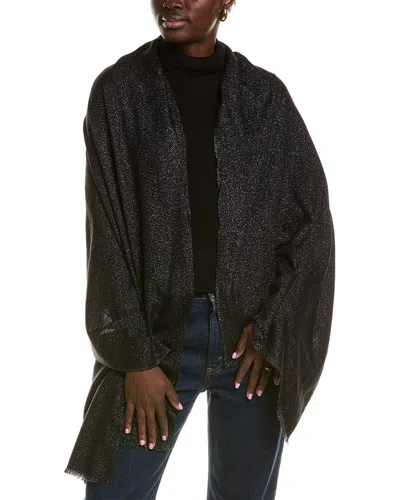 La Fiorentina Lurex Wool Wrap In Black