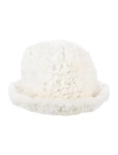 Pre-owned La Fiorentina Mink Knitted Bucket Hat In Neutrals