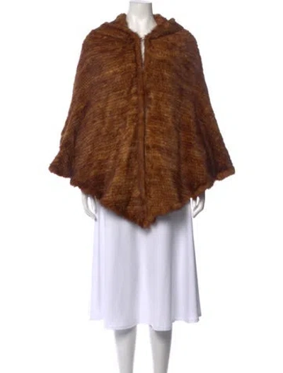 Pre-owned La Fiorentina Mink Open Front Sweater In Brown