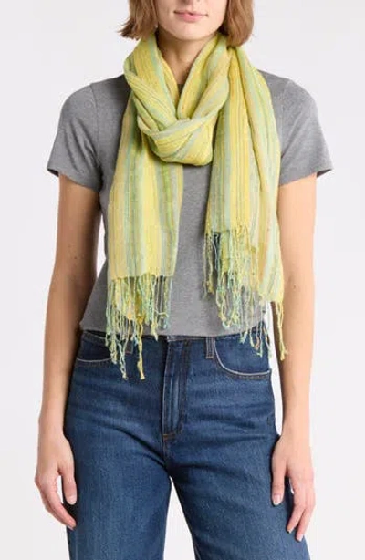La Fiorentina Multicolored Stripe Scarf In Pink