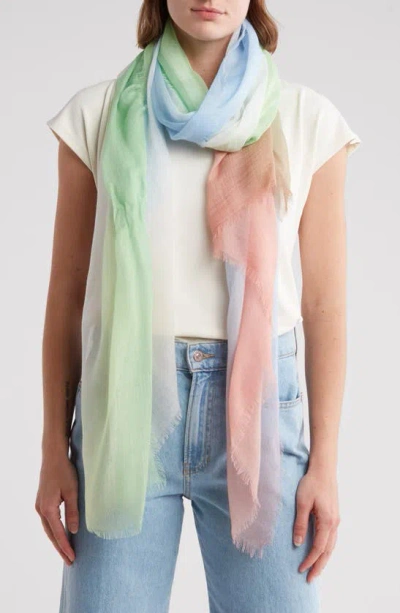 La Fiorentina Ombré Scarf In Green Peach