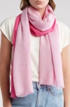 La Fiorentina Ombré Silk & Wool Scarf In Pink/ Fuchsia