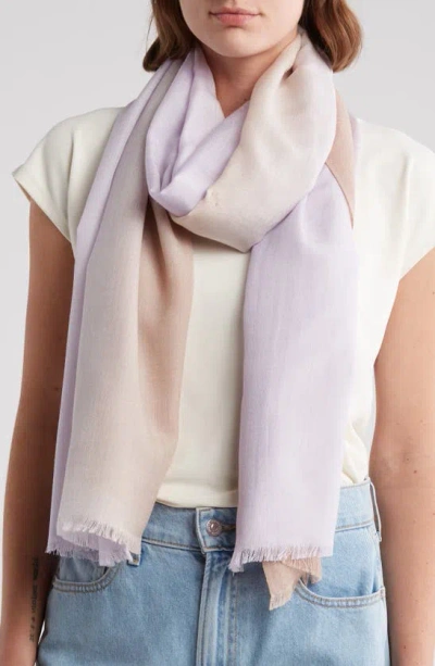 La Fiorentina Ombré Silk & Wool Scarf In Neutral