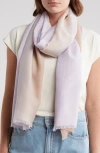 La Fiorentina Ombré Silk & Wool Scarf In White