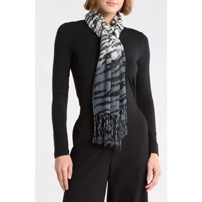 La Fiorentina Ombré Zebra Print Scarf In Orange