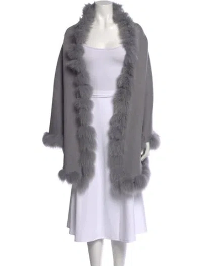 Pre-owned La Fiorentina Open Front Sweater In Gray