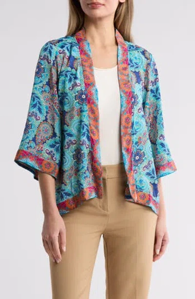 La Fiorentina Paisley Cover-up In Blue/orange