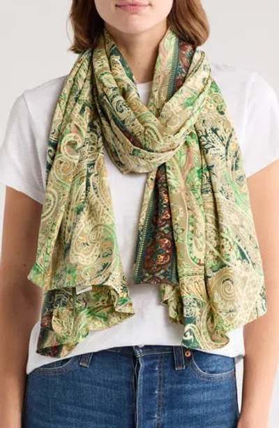 La Fiorentina Paisley Cover-up Pareo In Green