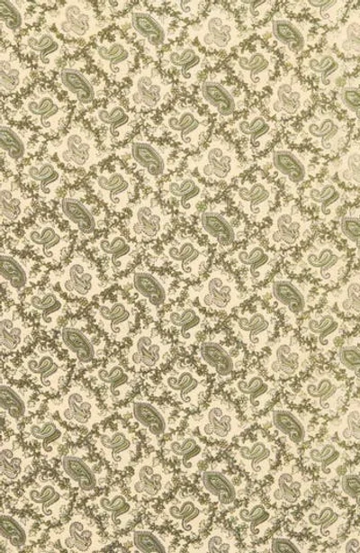 La Fiorentina Paisley Print Square Scarf In Green