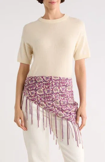 La Fiorentina Paisley Print Square Scarf In Purple