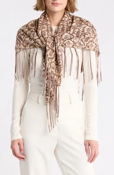 La Fiorentina Paisley Print Square Scarf In Yellow