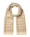 La Fiorentina Plaid Lurex Cashmere & Wool-blend Scarf In White
