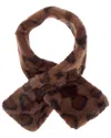 La Fiorentina Plush Animal Print Pull-through Scarf In Multi