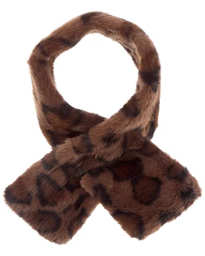 La Fiorentina Plush Animal Print Pull-through Scarf In Multi