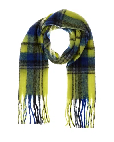 La Fiorentina Plush Fringe Scarf In Green