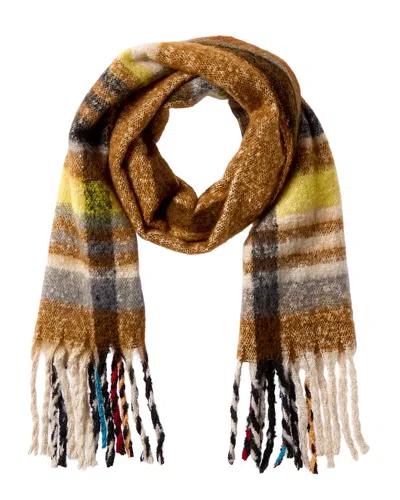 La Fiorentina Plush Fringe Scarf In Multi
