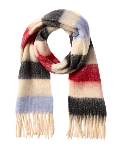 La Fiorentina Plush Fringe Scarf In Purple