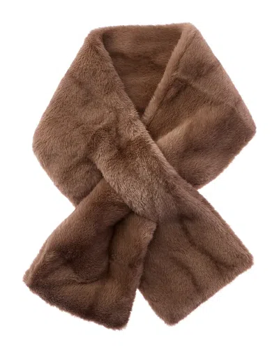 La Fiorentina Plush Scarf In Brown