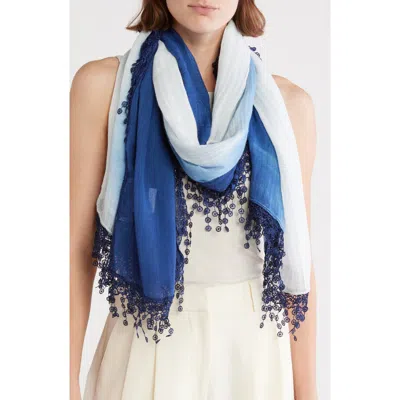 La Fiorentina Pom Pom Lace Ombré Scarf