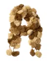 La Fiorentina Poms Muffler Scarf In Brown