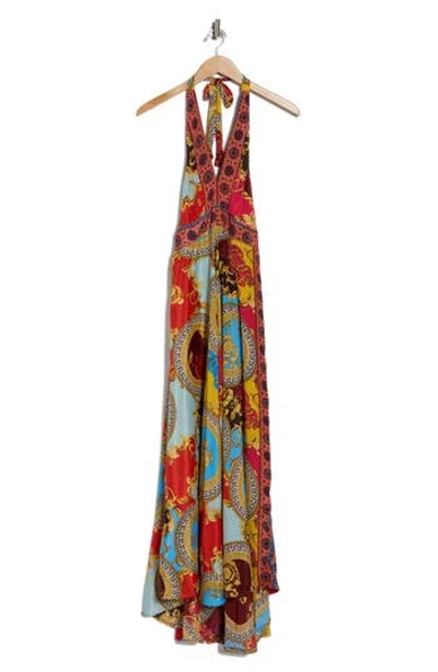 La Fiorentina Printed Maxi Halter Dress
