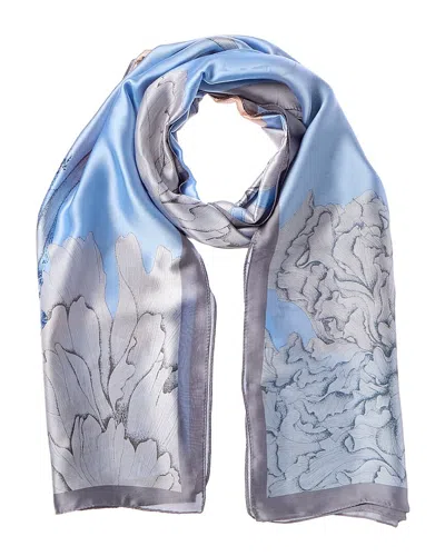 La Fiorentina Printed Scarf In Blue