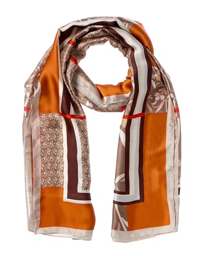 La Fiorentina Printed Scarf In Orange