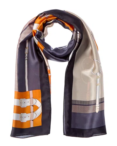 La Fiorentina Printed Scarf In Purple