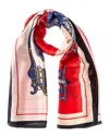 La Fiorentina Horse Print Scarf In Red