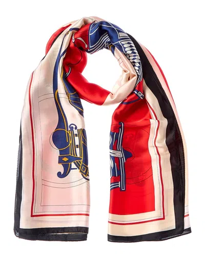La Fiorentina Printed Scarf In Red