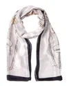 La Fiorentina Printed Scarf In White