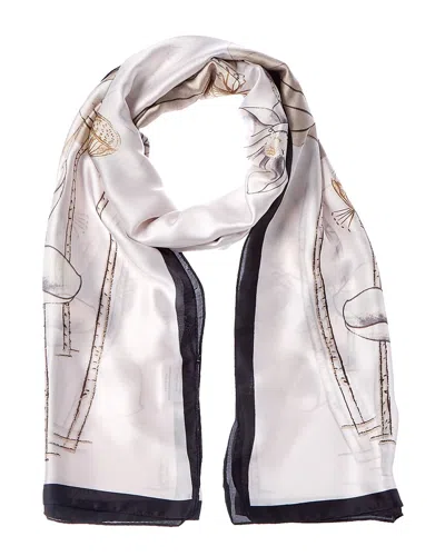 La Fiorentina Printed Scarf In White