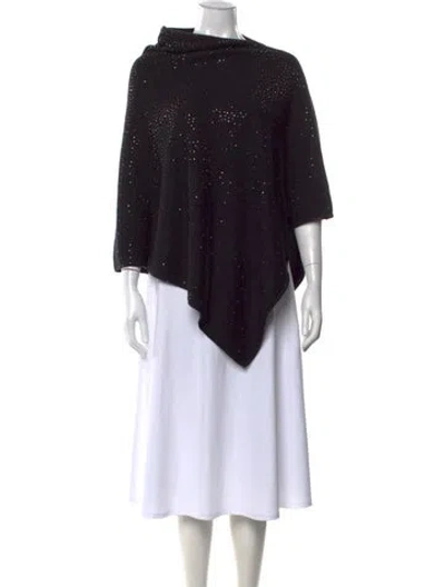 Pre-owned La Fiorentina Printed Scoop Neck Sweater In Black