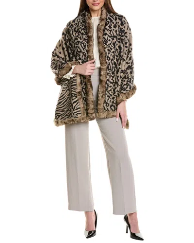 La Fiorentina Reversible Animal Print Wrap In Black