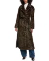 La Fiorentina Reversible Long Coat In Animal Print