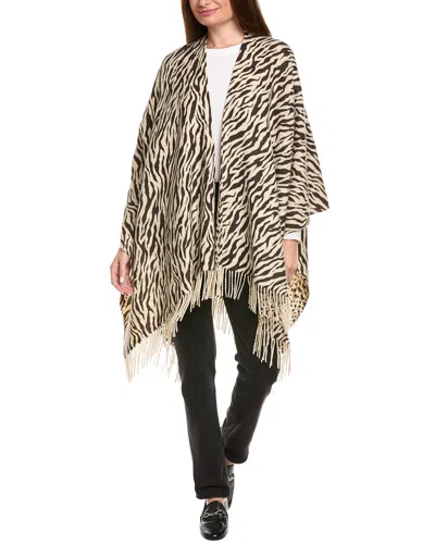 La Fiorentina Reversible Wool & Cashmere-blend Ruana In Brown