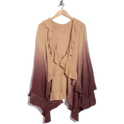La Fiorentina Ruffle Ruana In Multi