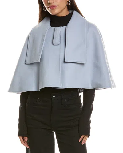 La Fiorentina Scarf Neck Cape In Blue