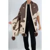 La Fiorentina Shell Print Wrap With Faux Poms