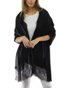 La Fiorentina Wool Silk Blend Lace Scarf In Black