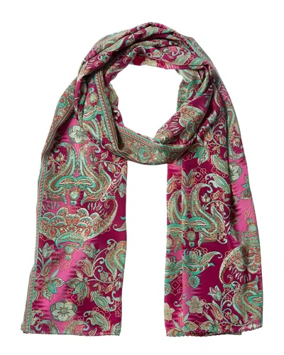 La Fiorentina Silk-blend Printed Scarf In Pink